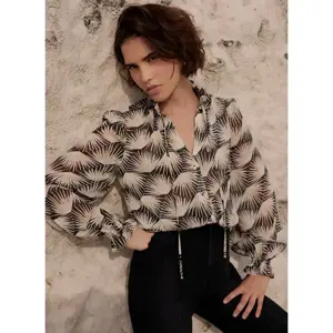 Mint Velvet Black Geo Print Blouse